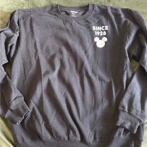 Disney Black Crewneck Sweater with Mickey Mouse Logo